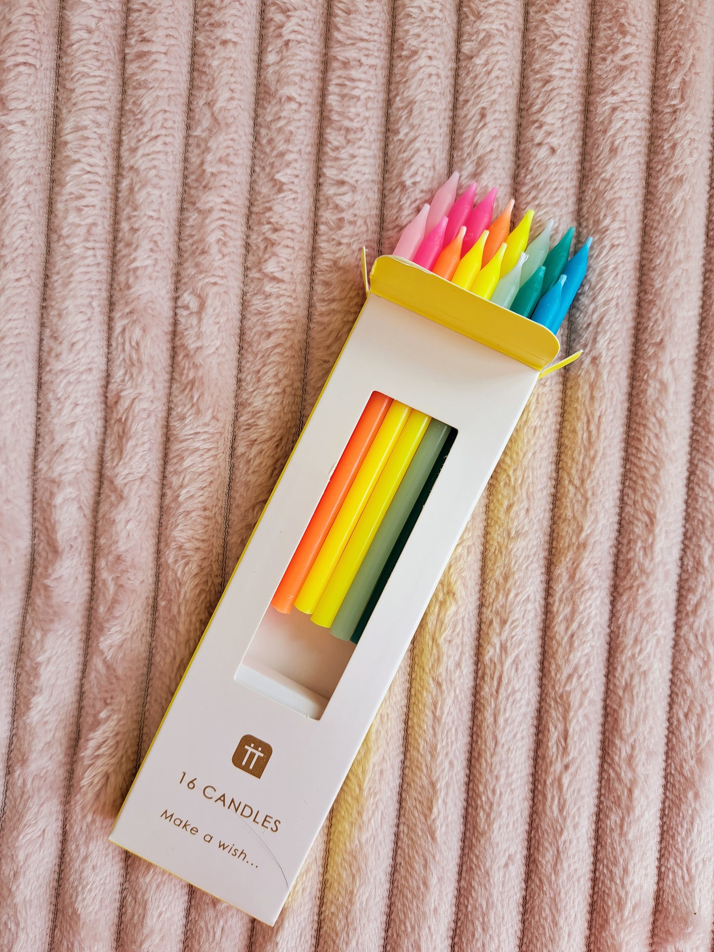 Long Rainbow Colour Birthday Candles