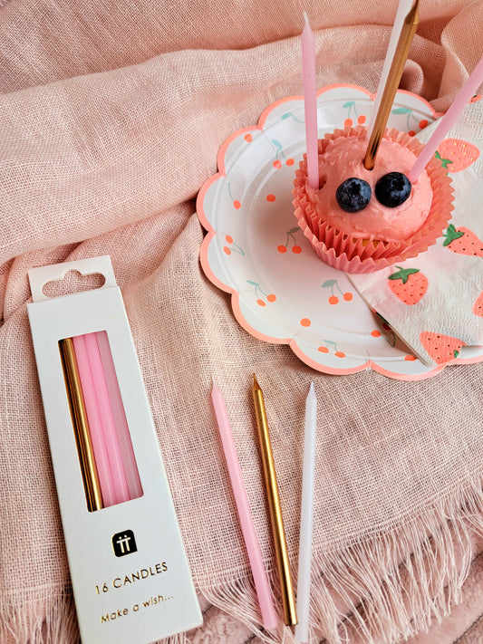 Long Pink Birthday Candles