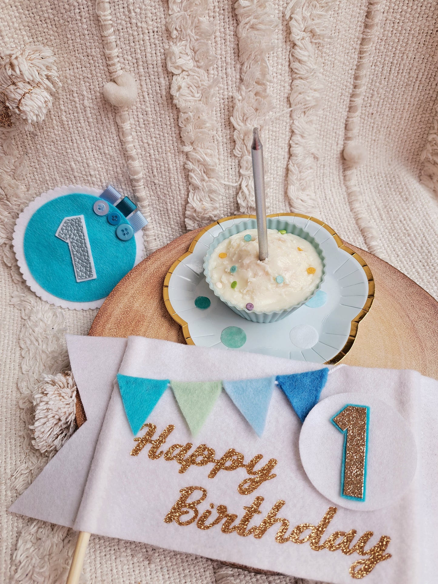 Long Blue and Silver Birthday Candles