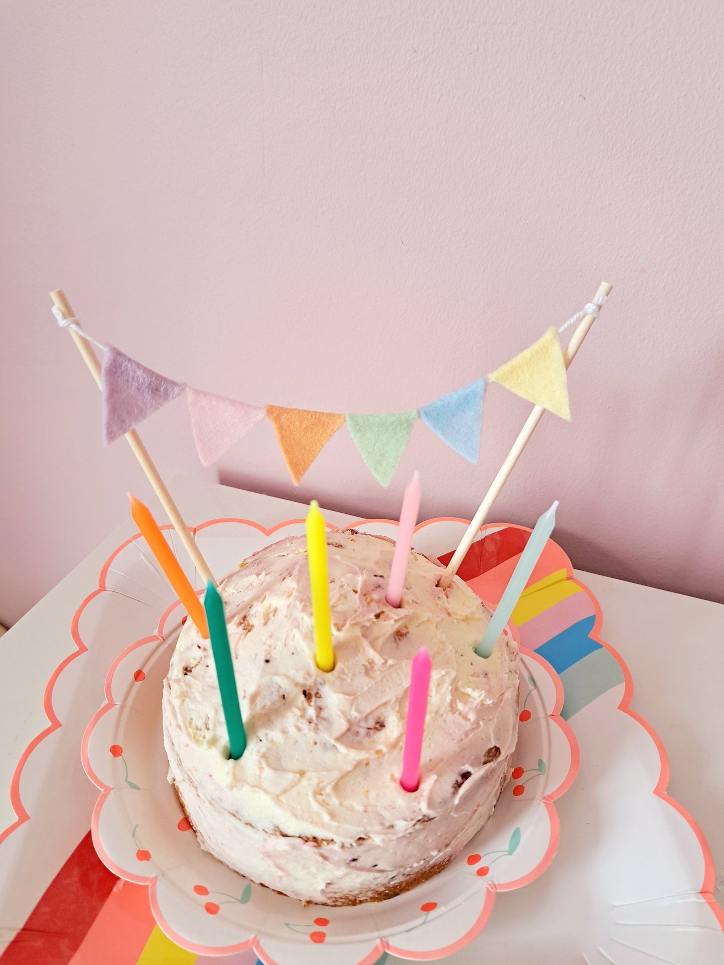 Long Rainbow Colour Birthday Candles