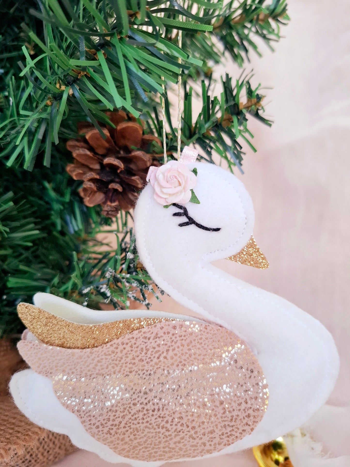 Felt Swan Ornament