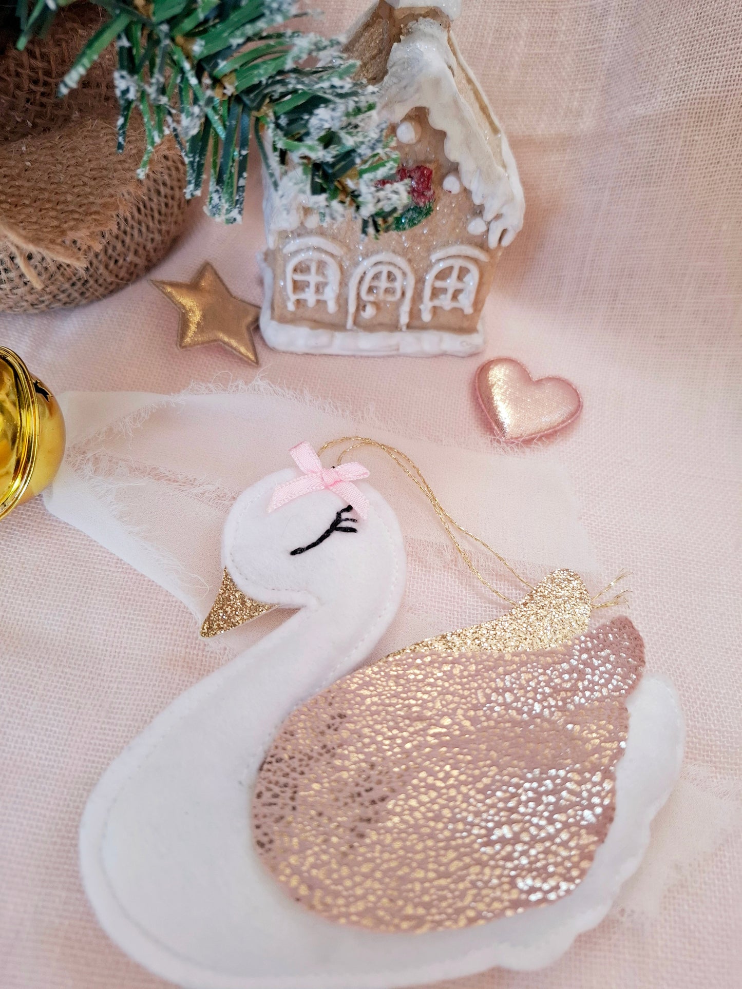 Felt Swan Ornament