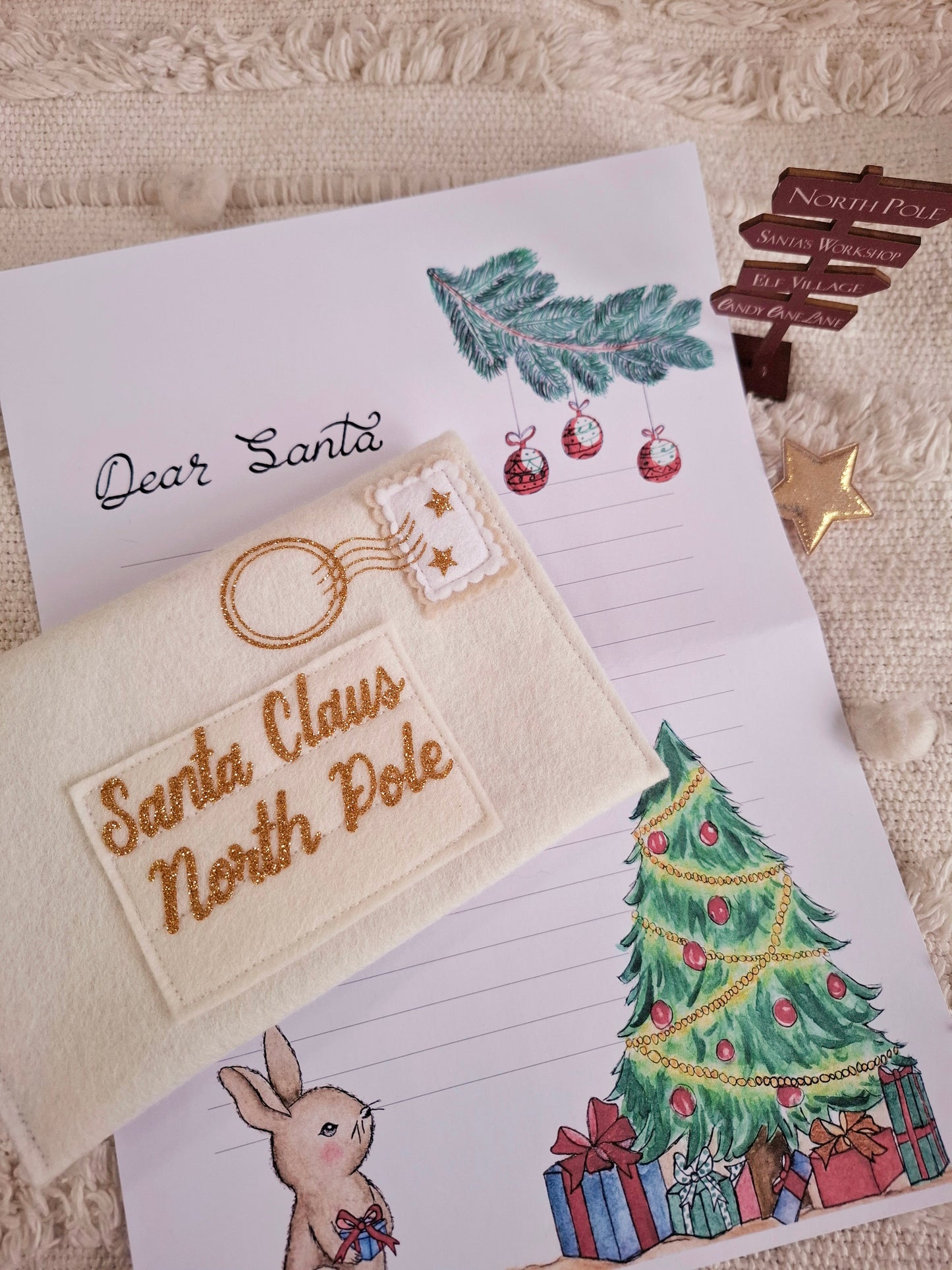 Felt and Liberty Fabric Christmas Envelope