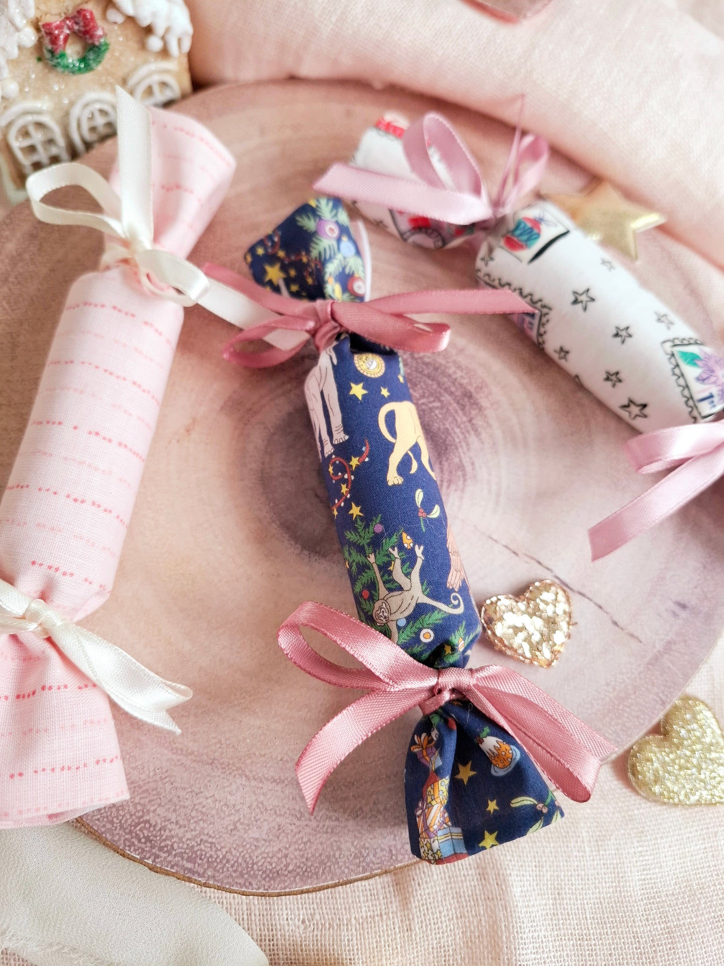 Mini Fabric Christmas Cracker Decoration