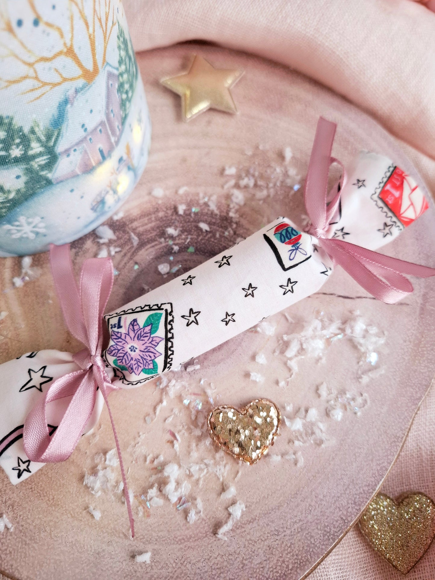 Mini Fabric Christmas Cracker Decoration