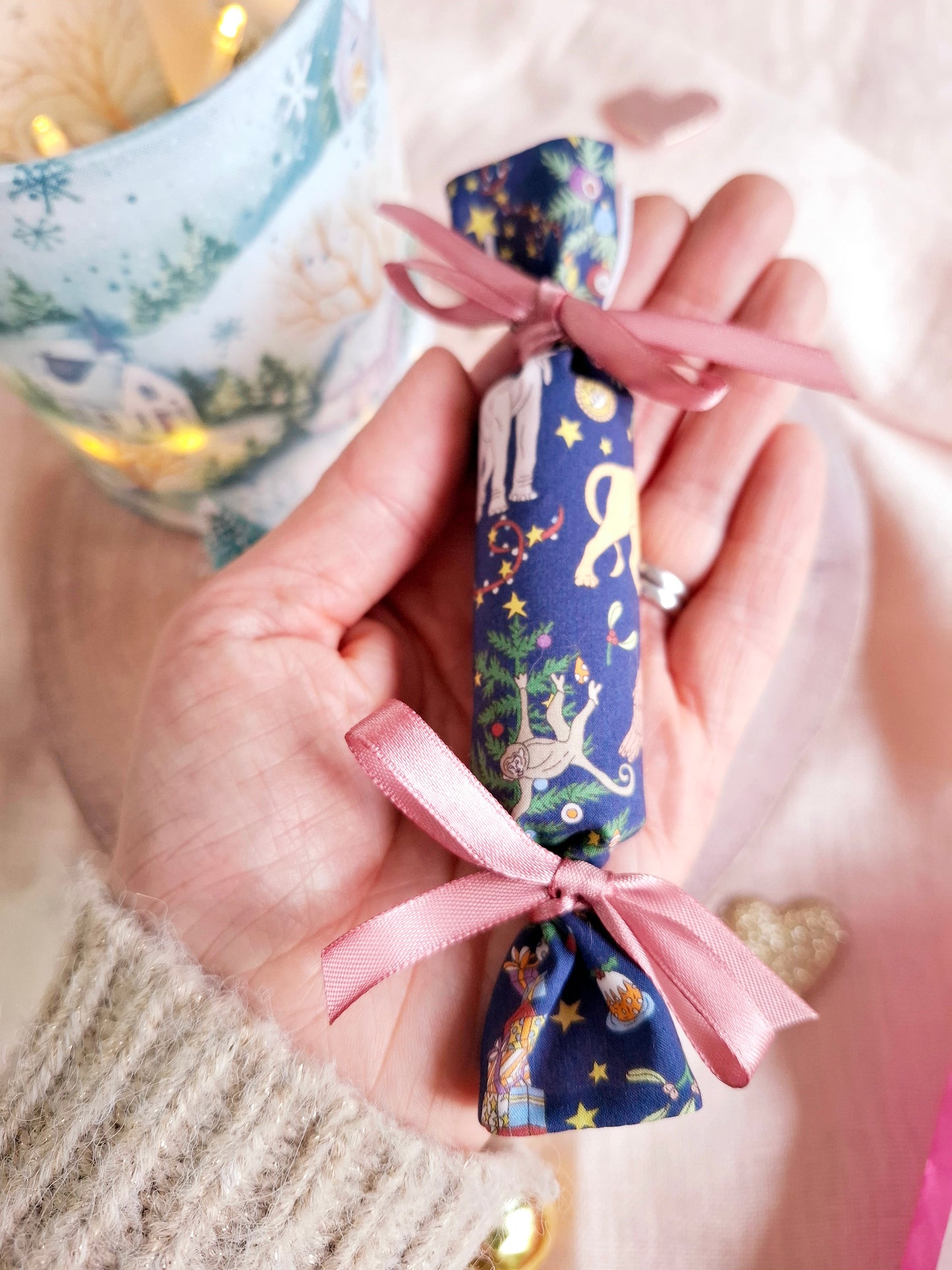 Mini Fabric Christmas Cracker Decoration