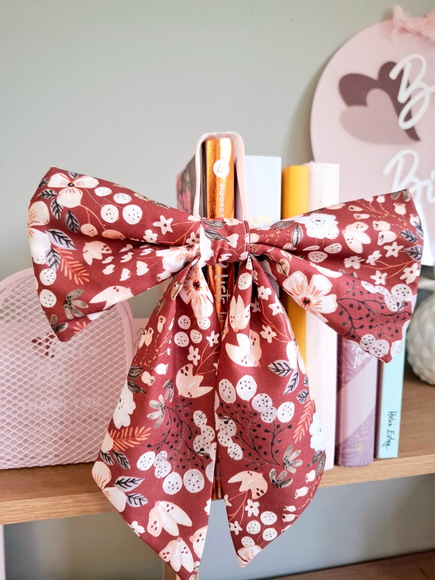 Floral fabric bow