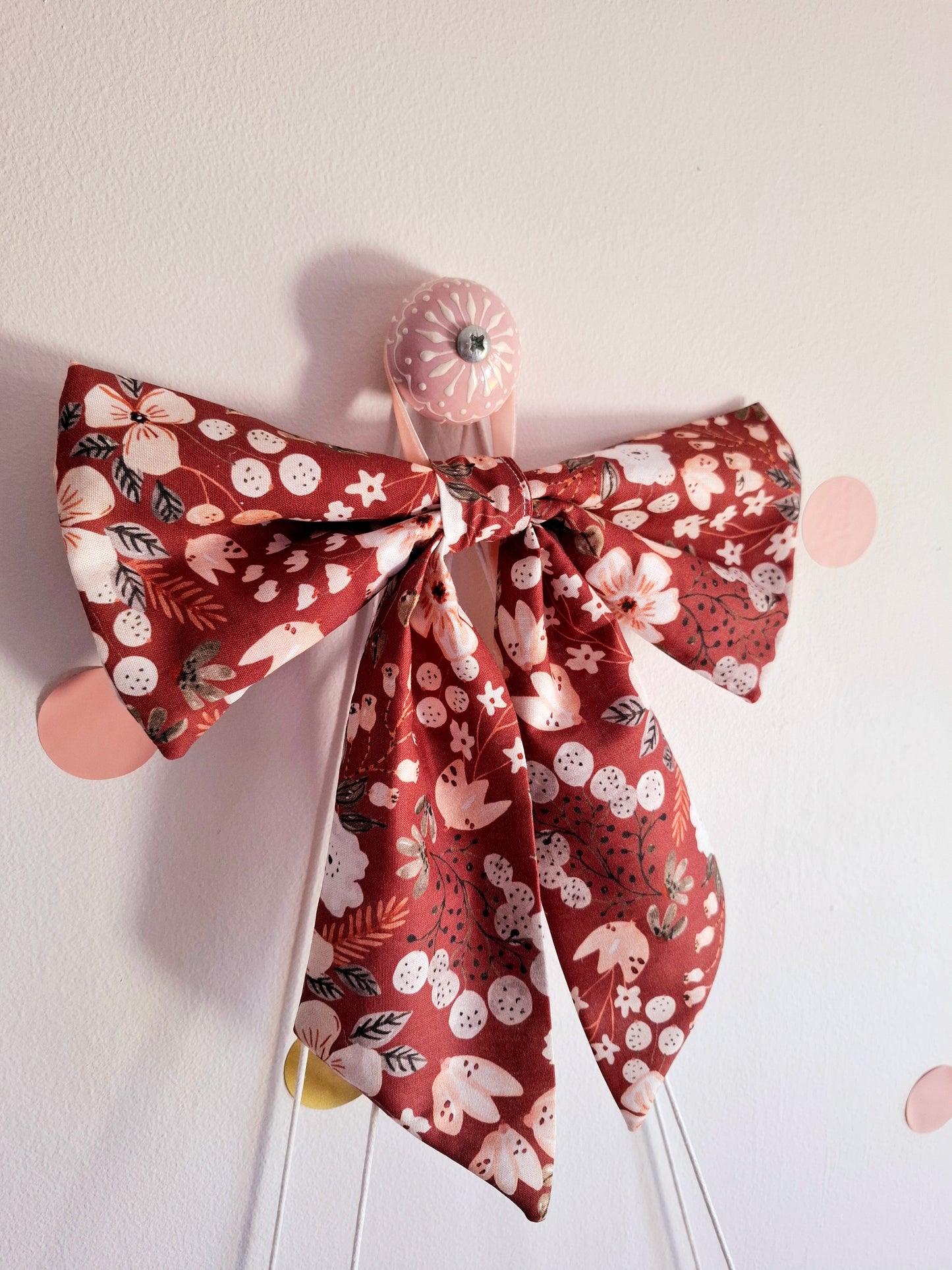 Floral fabric bow