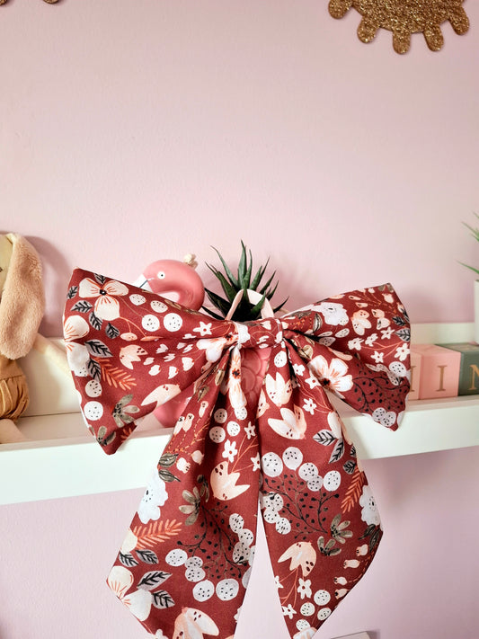 Floral fabric bow