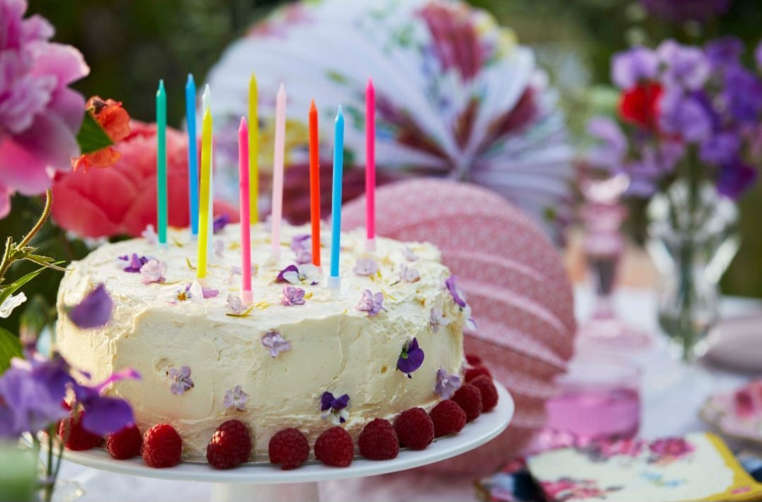 Long Rainbow Colour Birthday Candles